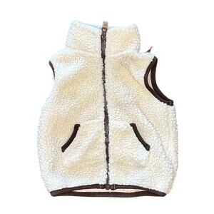 6M Baby Carter's White Fuzzy Zip-up Vest